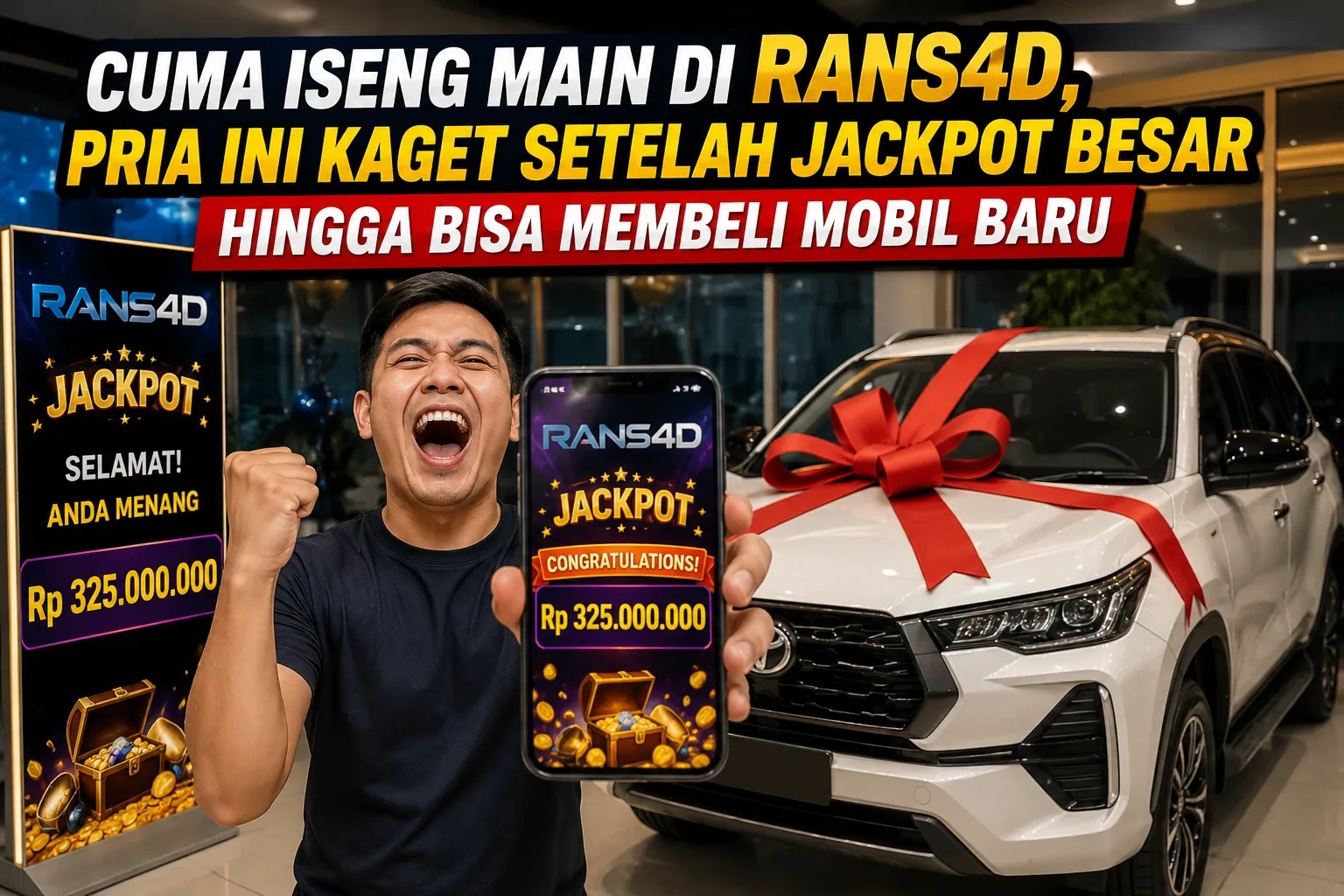 Cuma Iseng Main di RANS4D, Pria Ini Kaget Setelah Jackpot Besar Hingga Bisa Membeli Mobil Baru